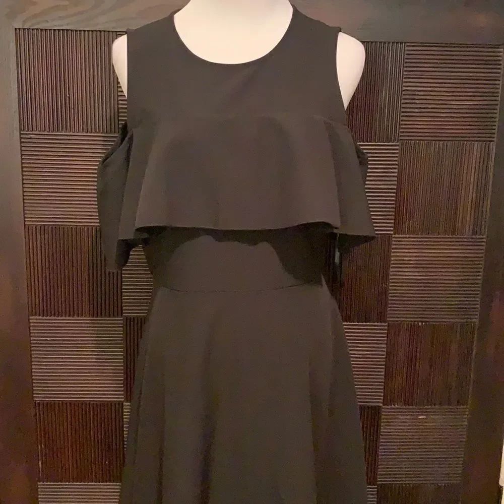 Nanette Lepore cold shoulder ruffle tiered dress